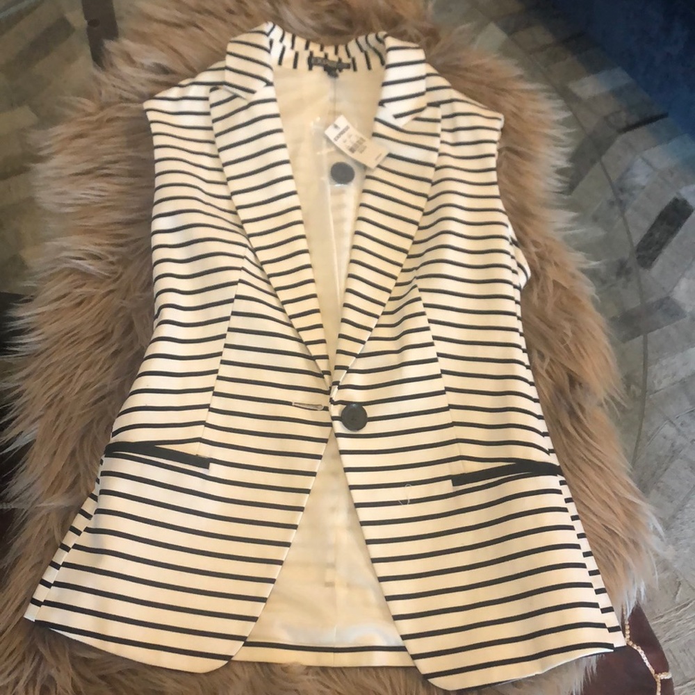 Express striped blazer vest
